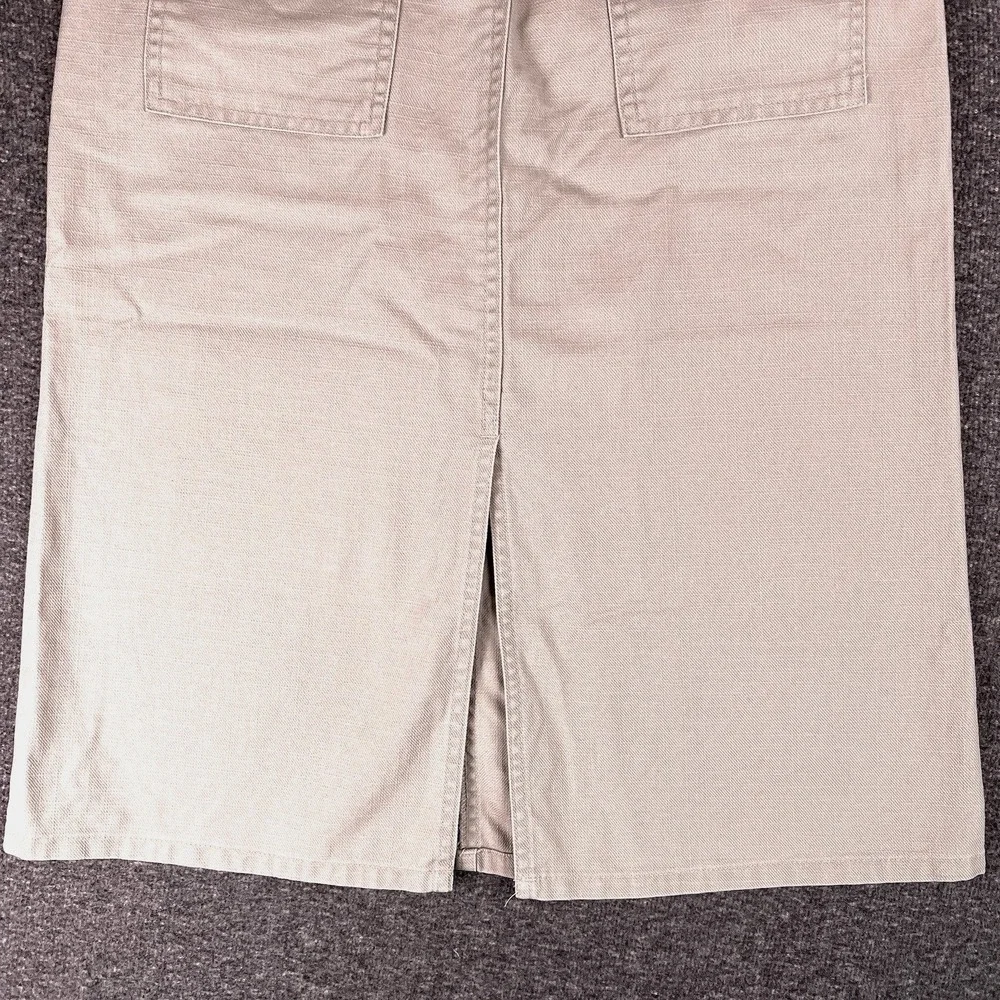 Vintage‎ Y2k GAP Skirts Womens 2 Beige A-Line Khakis Cargo Slitted Denim 28x25.5